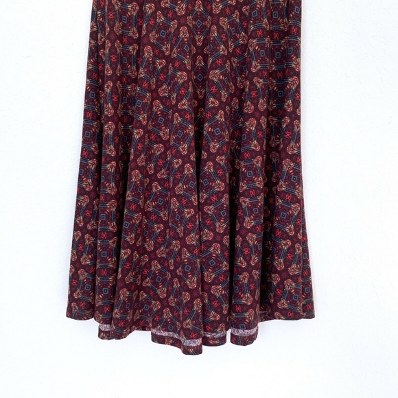 LuLaRoe Red Yellow Diamond Print Nicole Dress - Picture 5 of 8